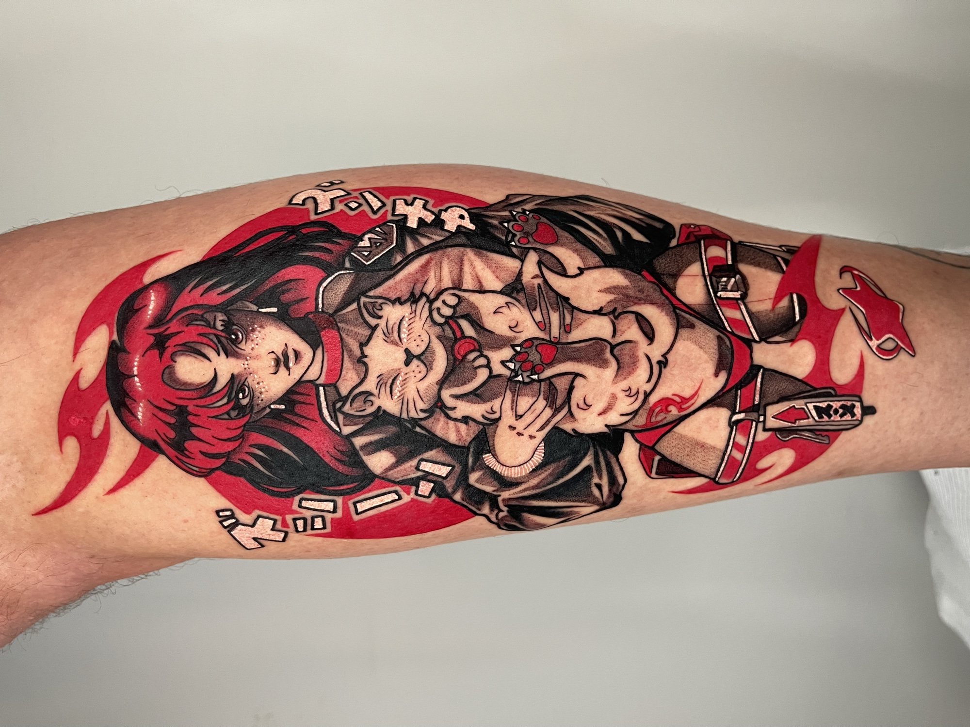 Neko Girl — Anime & Cyberpunk tattoo by Alex Roze in leg